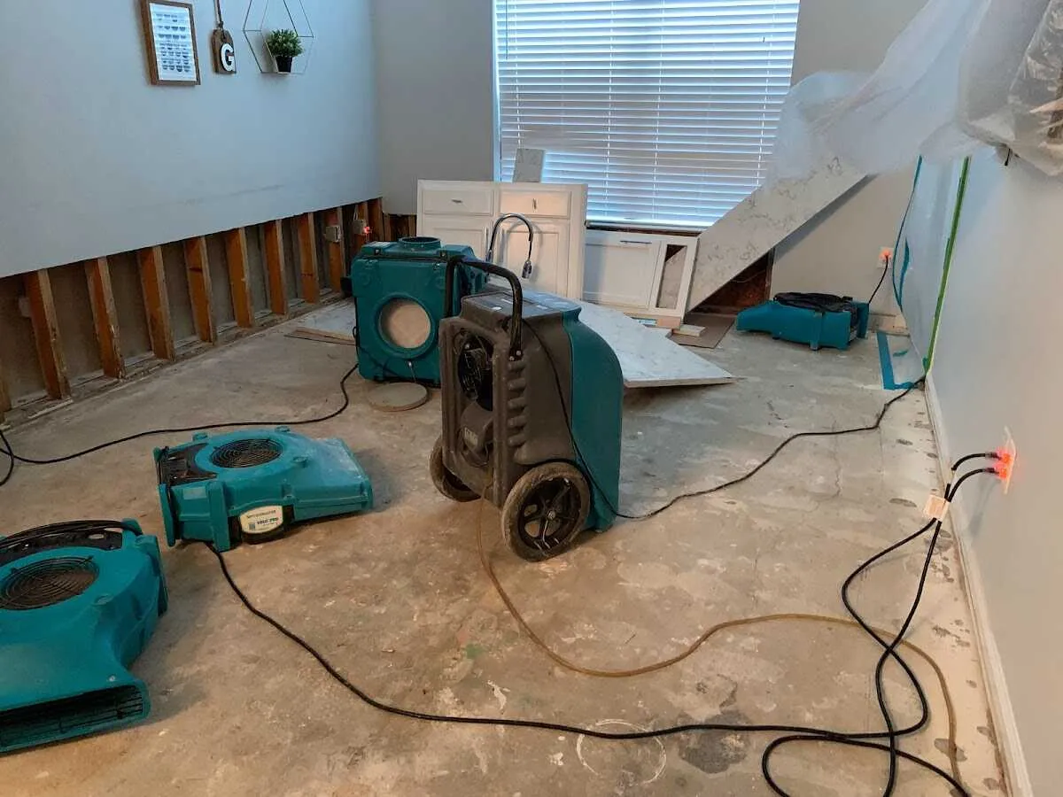 Dehumidifier in flood-cut room for Water Extraction & Removal in Cloverdale